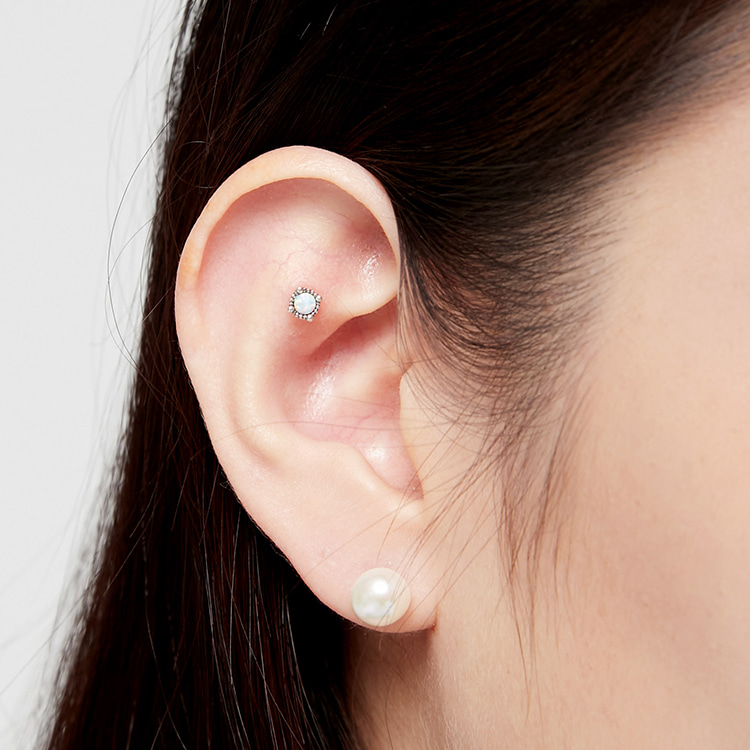 925 Silver Creme Ear Piercing/ 크렘므